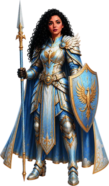 Personaje: caballero de armadura celeste