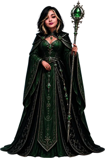 Personaje: hechicera de manto verde