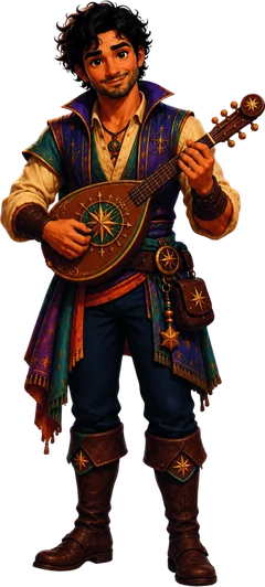 Personaje: bardo con laúd